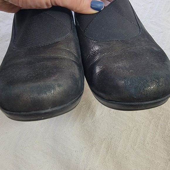 Dansko Womens Ann Pewter‎ Metallic Leather Loafers Slip On Shoes Size 38 7.5-8 - Picture 5 of 11